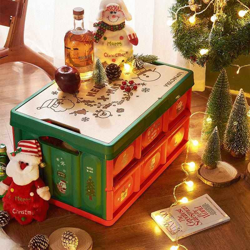 圣诞款折叠收纳箱 家居卧室储物箱 圣诞装饰礼物收纳箱车载后备箱,淘宝优惠券,粉丝福利购,淘宝优惠卷