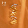 Wang Anyu's same style Chow Sang Sang Huayu ancient pure gold Oriental ancient ancestor bamboo ring 92241R