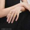 Chow Sang Sang Huayu Gold Golden Romance Series Pure Gold Inlaid Diamond Lucky Flower Ring 95101R