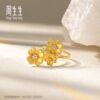 Chow Sang Sang Huayu Gold Golden Romance Series Pure Gold Inlaid Diamond Lucky Flower Ring 95101R