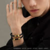 Chow Sang Sang Huayu Ancient Gold Pure Gold Cool Black Series Dragon Scale Cool Black Ring Men's Jewelry 94372R Pricing