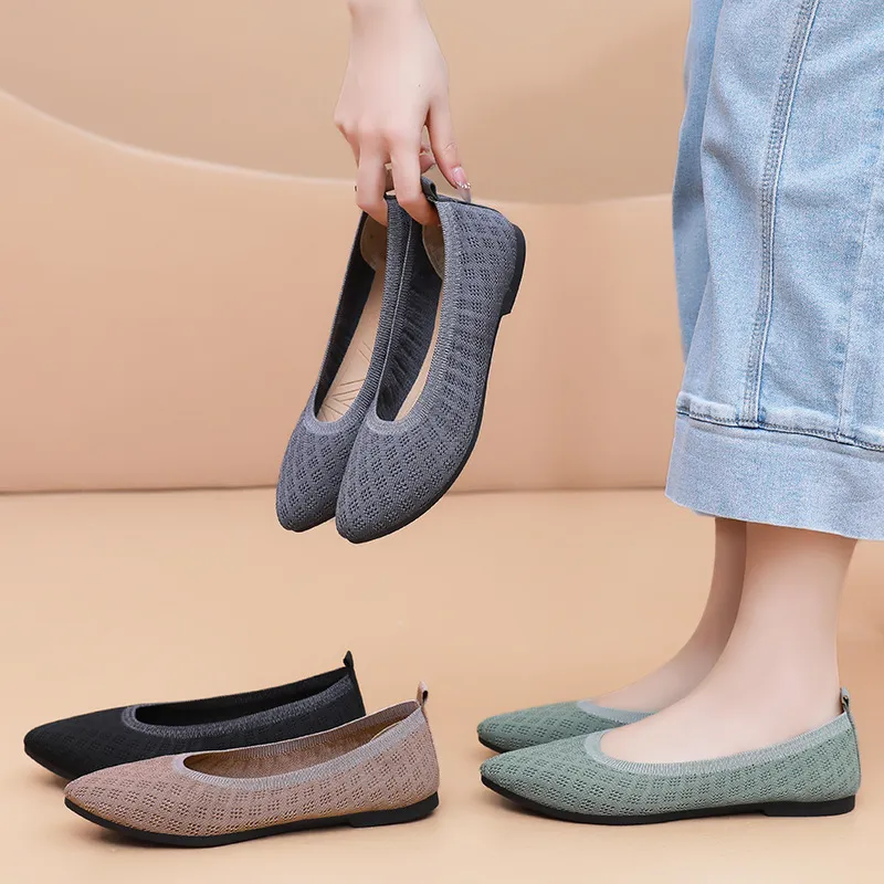 鞋子女鞋百搭休闲鞋浅口透气飞织鞋一脚蹬懒人鞋时尚不累脚豆豆鞋,淘宝优惠券,粉丝福利购,淘宝优惠卷