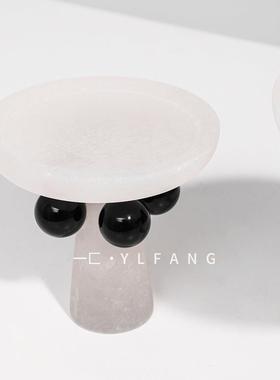 一匚新中式大理石水晶几何桌面托盘 样板间售楼处餐厅客厅装饰品