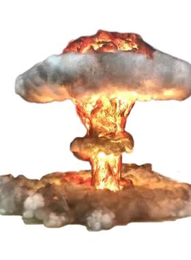 核爆炸蘑菇云创意装饰灯台灯发光收藏礼品原子弹核弹云雾手工摆件