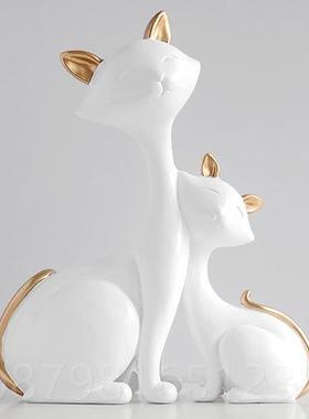 高档高级新轻婚礼饰物送新人奢闺蜜结婚摆件代简约电视柜招财猫装