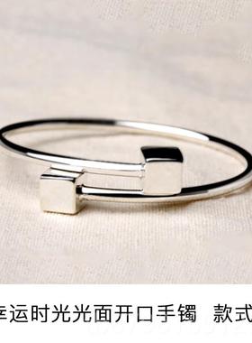 高档银典坊竹999银手镯纯女节开口银镯小众个性首饰银送女友送妈