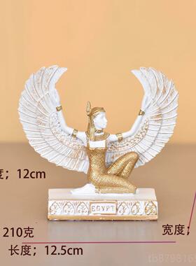 高档古埃及法老雕塑欧式艳后件艺金摆字塔旅树脂工品狮身人面游像