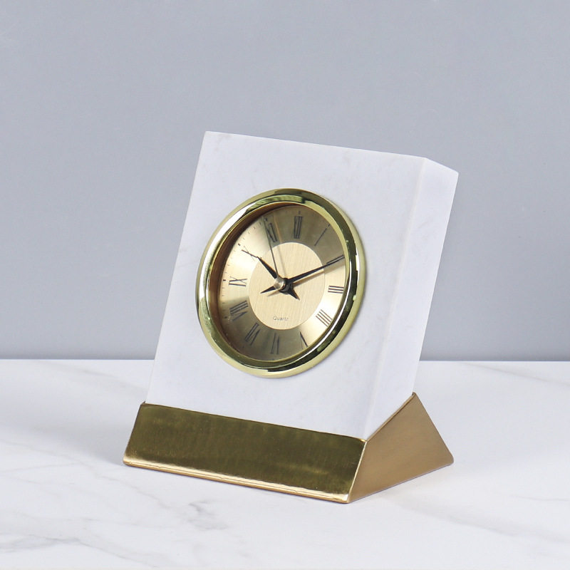 北欧轻奢大理石小时钟家居酒店客厅书房卧室摆放座钟装饰品摆件,淘宝优惠券,粉丝福利购,淘宝优惠卷