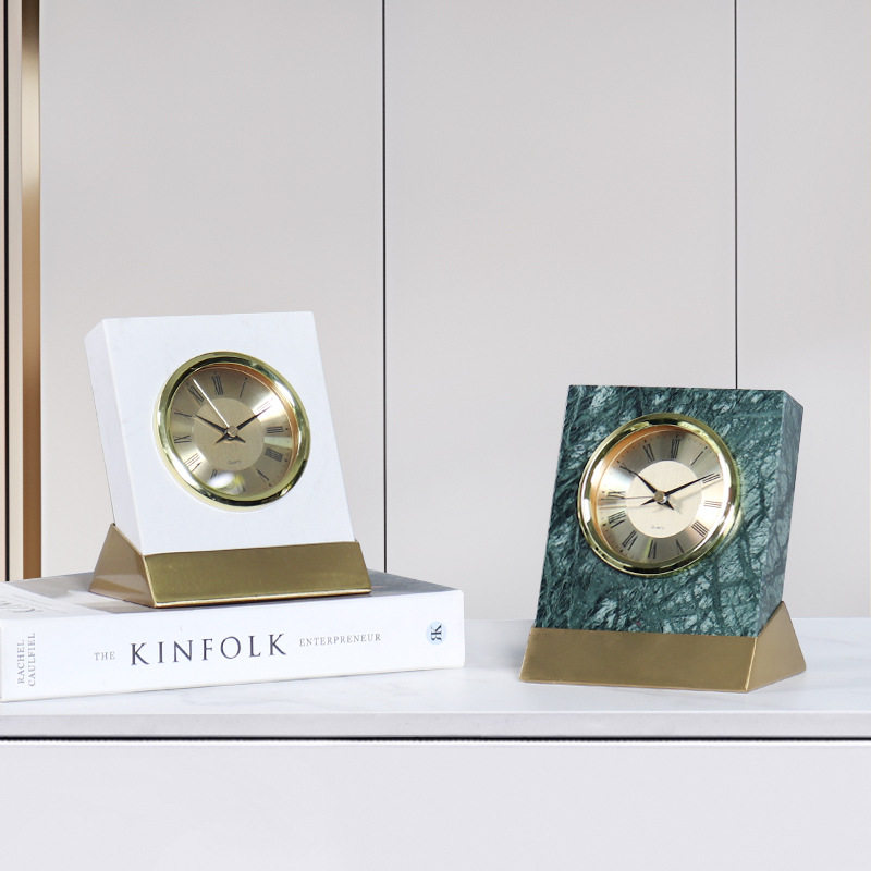 北欧轻奢大理石小时钟家居酒店客厅书房卧室摆放座钟装饰品摆件,淘宝优惠券,粉丝福利购,淘宝优惠卷