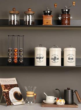 六珈样板房间客厅水吧台橱窗柜玻璃储物罐摩卡壶咖啡豆软装陈列摆