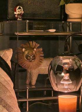 小费尔狮北欧风开运小狮子艺术摆件工艺品卧室客厅装饰品