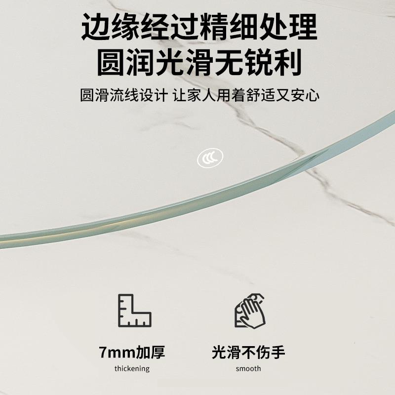 转盘餐桌家用大圆桌旋转钢化玻璃底座圆桌面饭桌手动转台酒店圆台 - 图1