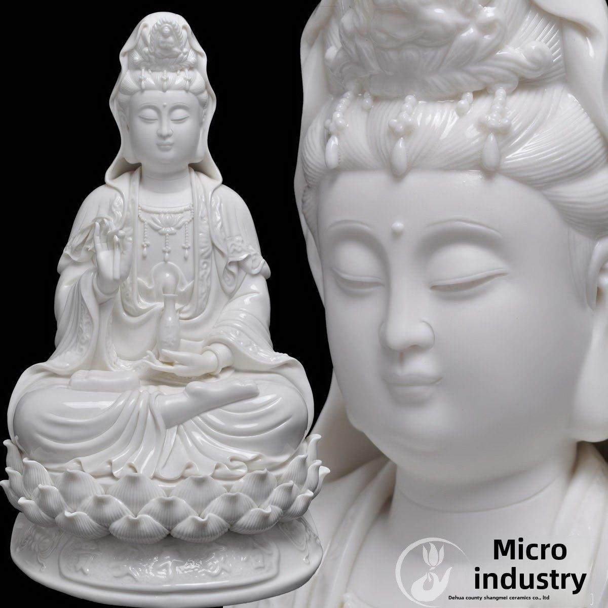 10寸至24寸坐莲观音佛像家庭祭拜观音菩萨粉红色陶瓷饰品，保护和,淘宝优惠券,粉丝福利购,淘宝优惠卷