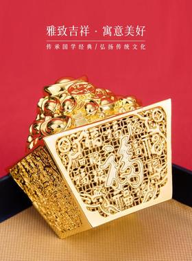 日进斗金摆件黄铜鎏金花丝工艺聚宝盆家居办公室装饰乔迁开业赠礼