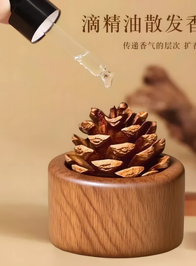 松果塔精油扩香木家用室内无火香薰扩香器摆件车载随身香水扩香木