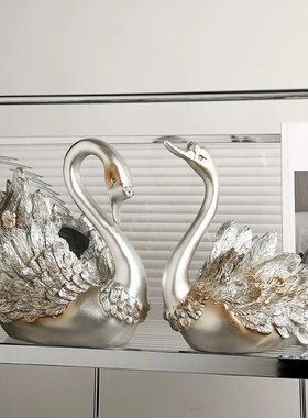 天鹅酒架摆件轻奢酒柜家居客厅电视柜餐边柜摆设乔迁装饰品