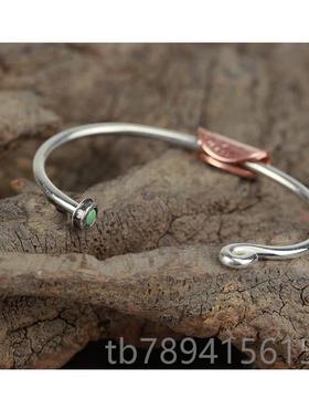 高档牛钝NW日本匠人手镯19纪流浪者币摩9根银币世松石手5镯 2纯银