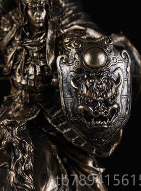 高档赵云办赵子龙复古摆装饰品酒柜客件厅公室工艺品铠甲武士勇士