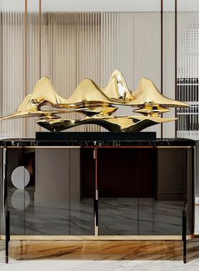 云山现代新中式软装饰品摆件客厅玄关边柜酒店大堂售楼处树脂雕塑