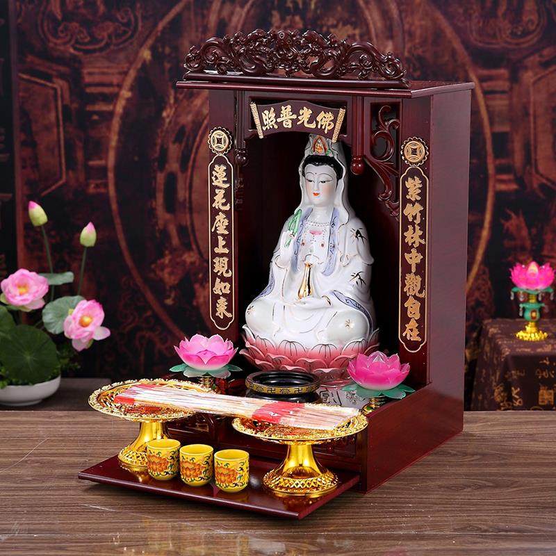 陶瓷坐莲南海观音娘娘佛像风水家用供奉摆件观音菩萨保平安送礼 - 图3
