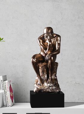 思考者冥想思考艺术品工艺品家居装饰雕塑青铜人物创意饰品