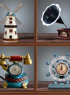 创意复古酒柜摆件玄关客厅电视柜家居装饰品红酒架办公室工艺品