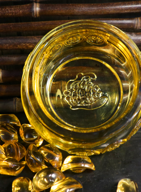 黄水晶聚宝盆元宝摆件家居客厅装饰品 开业礼品装饰品家居工艺品