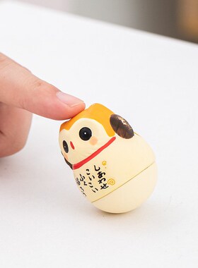 新品创意陶瓷卡通桌面不倒翁猫头鹰小兔子摆件陶瓷工艺品节日礼物