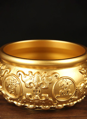 铜八福聚宝盆摆件 铜聚宝盆 聚宝盆摆件