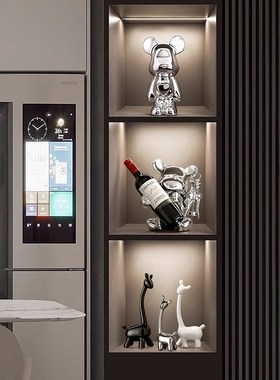 现代轻奢风酒柜装饰品摆件客厅家居电视餐边玻璃柜高档摆设工艺品