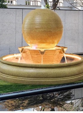 风水球流水摆件循环水喷泉鱼池缸公司酒店大堂水景庭院造景水幕墙