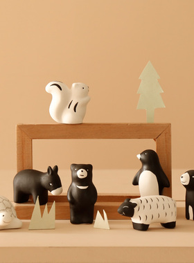北欧创意小动物摆件儿童房电视柜装饰品送生日礼物小朋友生辰送礼