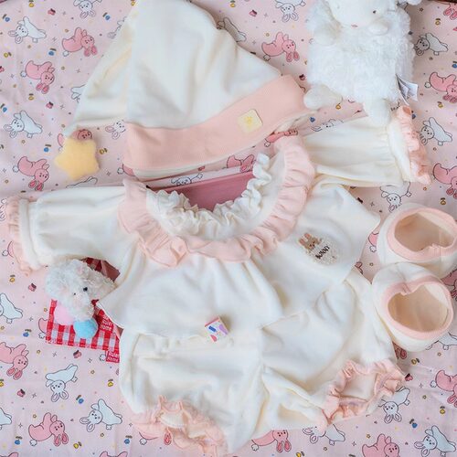 娃衣40cm厘米舒芙蕾毛绒棉花娃娃睡衣坐姿一番无属性公仔玩偶衣服 - 图3
