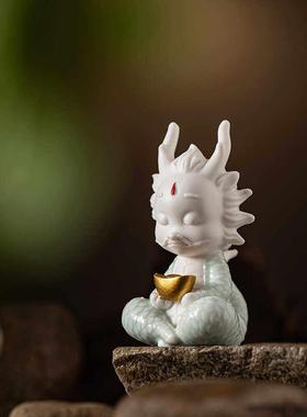 生肖龙年家居装饰摆件吉祥物客厅玄关办公室茶几茶室茶台桌面摆设