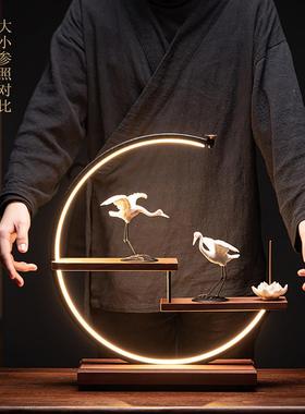 满点仙鹤陶瓷摆件灯现代创意家居客厅酒柜电视柜玄关办公室软装饰