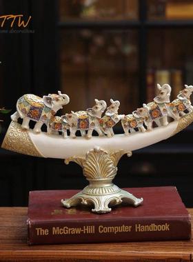 吉祥大号小号大象创意摆件客厅桌面玄关电视柜酒柜轻奢手工装饰