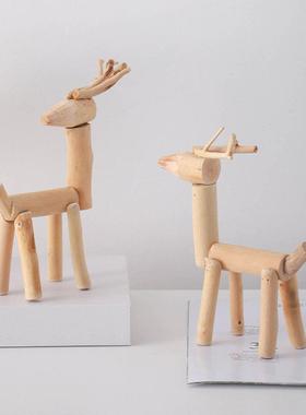 桌面招财小鹿摆件玄关客厅家居装饰办公桌酒柜电视柜摆设创意礼物