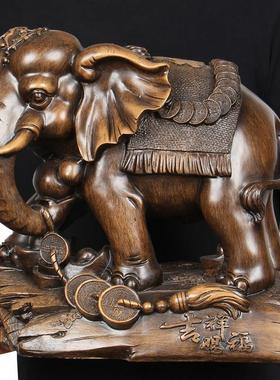 招财大象摆件大号风水象一对家居客厅酒柜电视柜创意装饰开业礼品