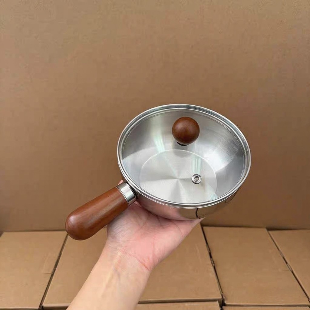 【清仓中】316三层钢泡面碗一人食锅沙拉碗胡桃木手柄家用耐高温,淘宝优惠券,粉丝福利购,淘宝优惠卷