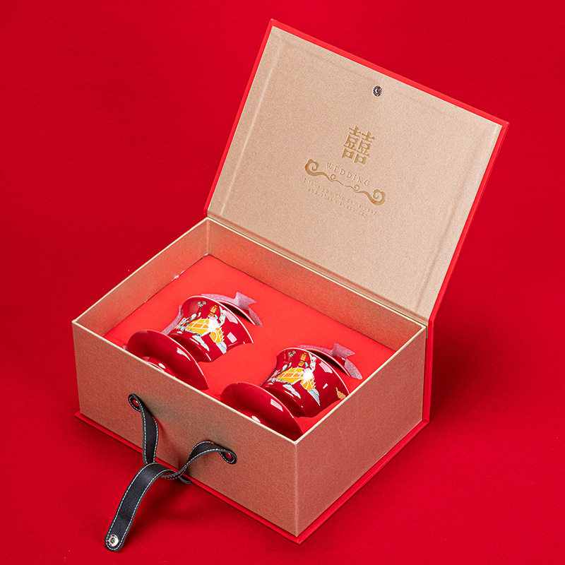 新人结婚新婚订婚礼品婚庆改口敬茶杯对杯红盖碗套装陪嫁用品礼物,淘宝优惠券,粉丝福利购,淘宝优惠卷