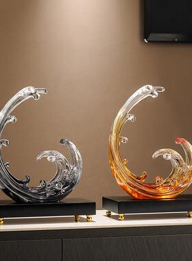 酒柜装饰品摆件轻奢高档玄关客厅风生水起办公室家居饰品办公室