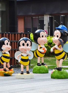 精选卡通蜜蜂动物玻璃钢雕塑户外摆件公园林景区昆虫小品装饰商场