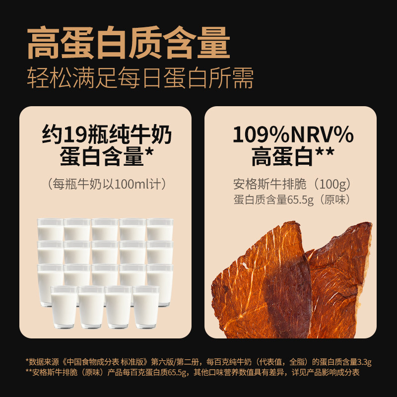 黑尊牛安格斯牛排脆超薄风干牛肉片高蛋白牛脆脆健身孕妇解馋零食