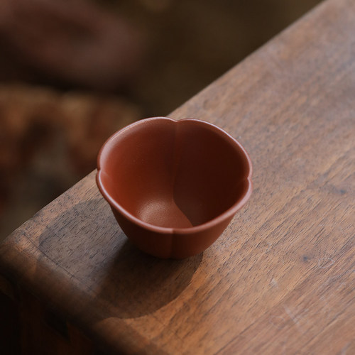 稀雀 | 棠花杯紫砂杯 九瀚艺术出品赵庄大红袍 60cc - 图0