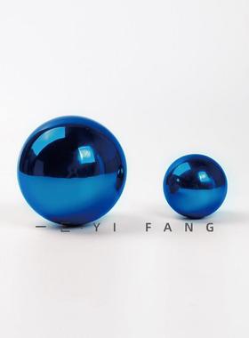 一匚极简轻奢样板间金属托盘小球搭配摆件售楼部客厅书房桌面饰品