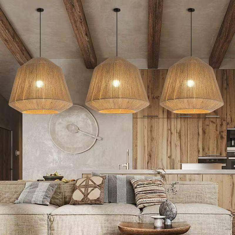日式麻绳吊灯卧室客厅民宿酒店餐厅艺术灯书房茶室手工编织绳艺灯,淘宝优惠券,粉丝福利购,淘宝优惠卷