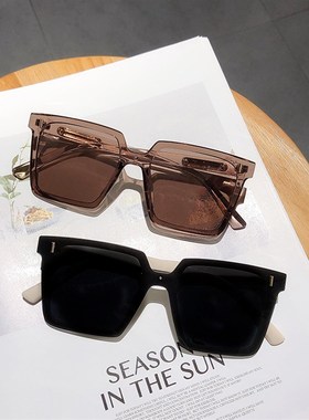 2021潮流型男平面一体镜片太阳眼镜开车正方形R女复古偏光墨镜圆
