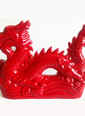 陶瓷龙青龙摆件小生肖可爱装饰品家居客厅办O公室家用中式工艺品