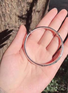 正品足银999银饰凤戏珠圆车花推拉银手镯9女复古国风龙气质礼物身