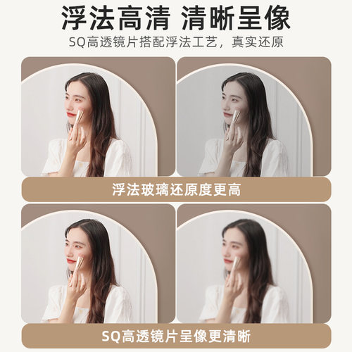 法式奶油风镜子全身穿衣镜女生全身镜落地镜家用卧室壁挂式试衣镜 - 图0